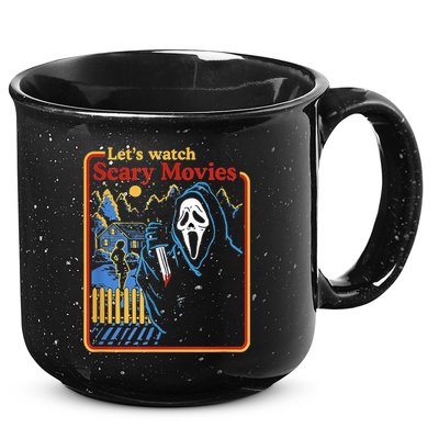 Let's Watch Scary Movies Horror Movies Scary Halloween Ghost Design 15oz Campfire Ceramic Mug