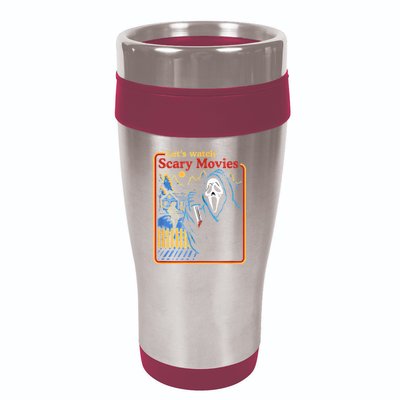Let's Watch Scary Movies Horror Movies Scary Halloween Ghost Design 16oz Travel Tumbler