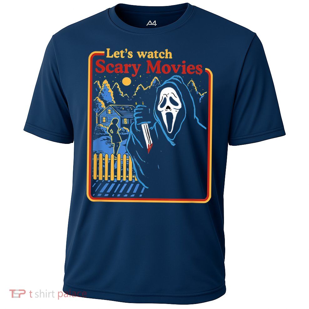 Let's Watch Scary Movies Horror Movies Scary Halloween Ghost Design Performance Shirt
