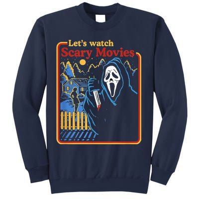 Let's Watch Scary Movies Horror Movies Scary Halloween Ghost Design Sweatshirt