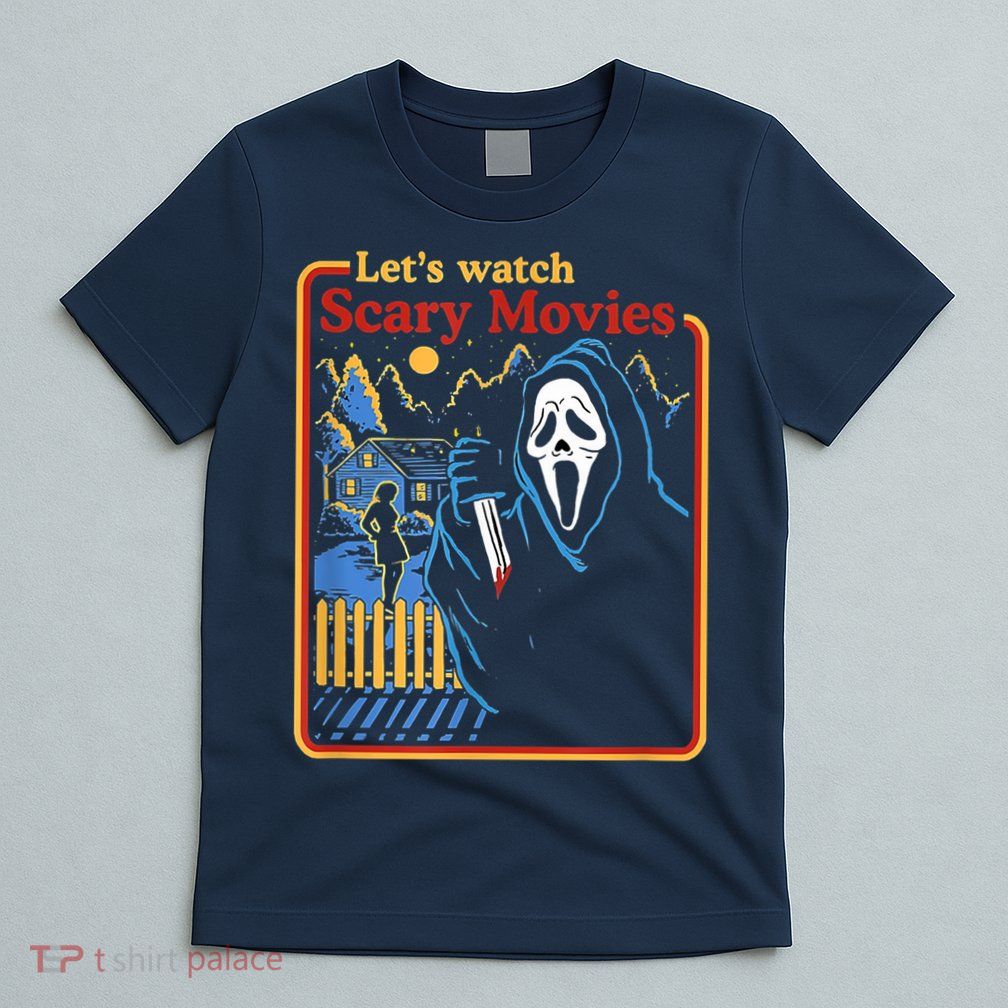 Let's Watch Scary Movies Horror Movies Scary Halloween Ghost Design T-Shirt