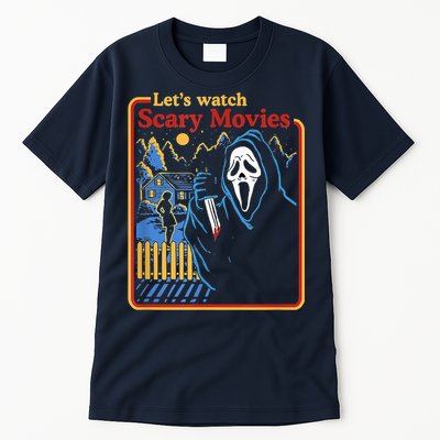 Let's Watch Scary Movies Horror Movies Scary Halloween Ghost Design Tall T-Shirt