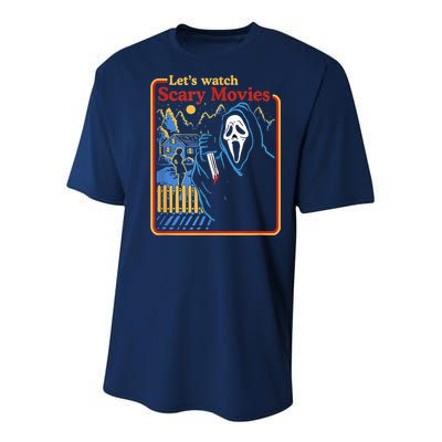 Let's Watch Scary Movies Horror Movies Scary Halloween Ghost Design Youth Performance Sprint T-Shirt