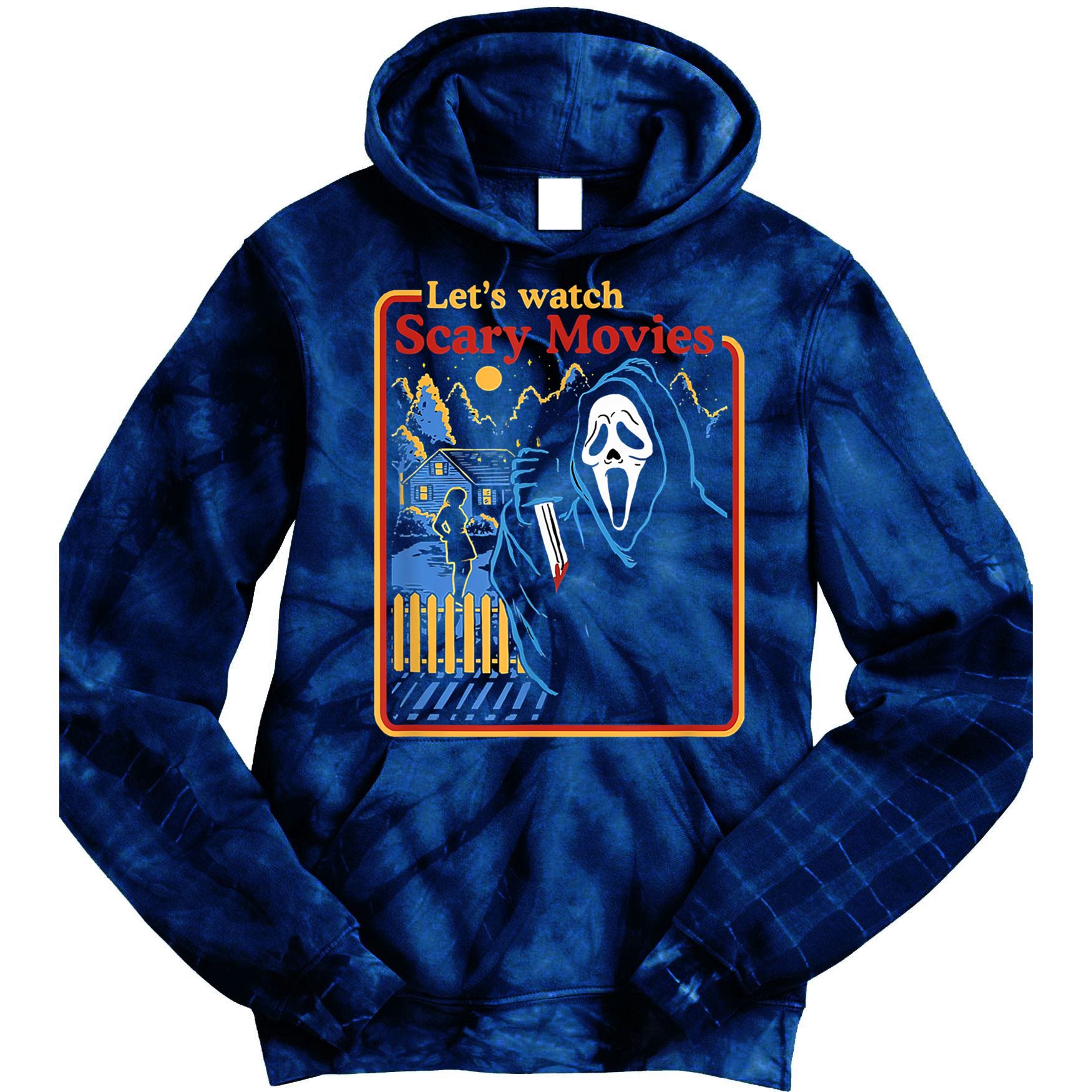 Let's Watch Scary Movies Horror Movies Scary Halloween Ghost Design Tie Dye Hoodie