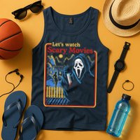 Let's Watch Scary Movies Horror Movies Scary Halloween Ghost Design Tank Top