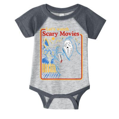 Let's Watch Scary Movies Horror Movies Scary Halloween Ghost Design Infant Baby Jersey Bodysuit