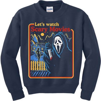 Let's Watch Scary Movies Horror Movies Scary Halloween Ghost Design Kids Sweatshirt