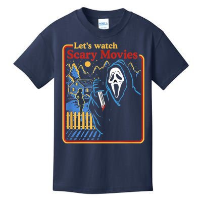 Let's Watch Scary Movies Horror Movies Scary Halloween Ghost Design Kids T-Shirt