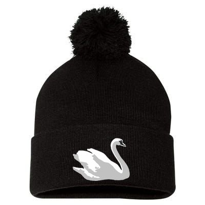 Ldr With Swan Pom Pom 12in Knit Beanie