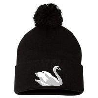 Ldr With Swan Pom Pom 12in Knit Beanie