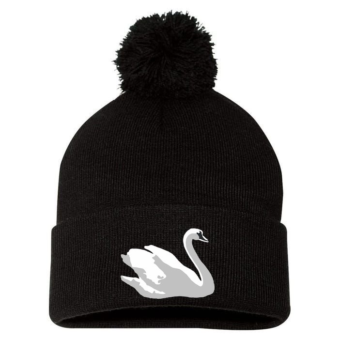 Ldr With Swan Pom Pom 12in Knit Beanie