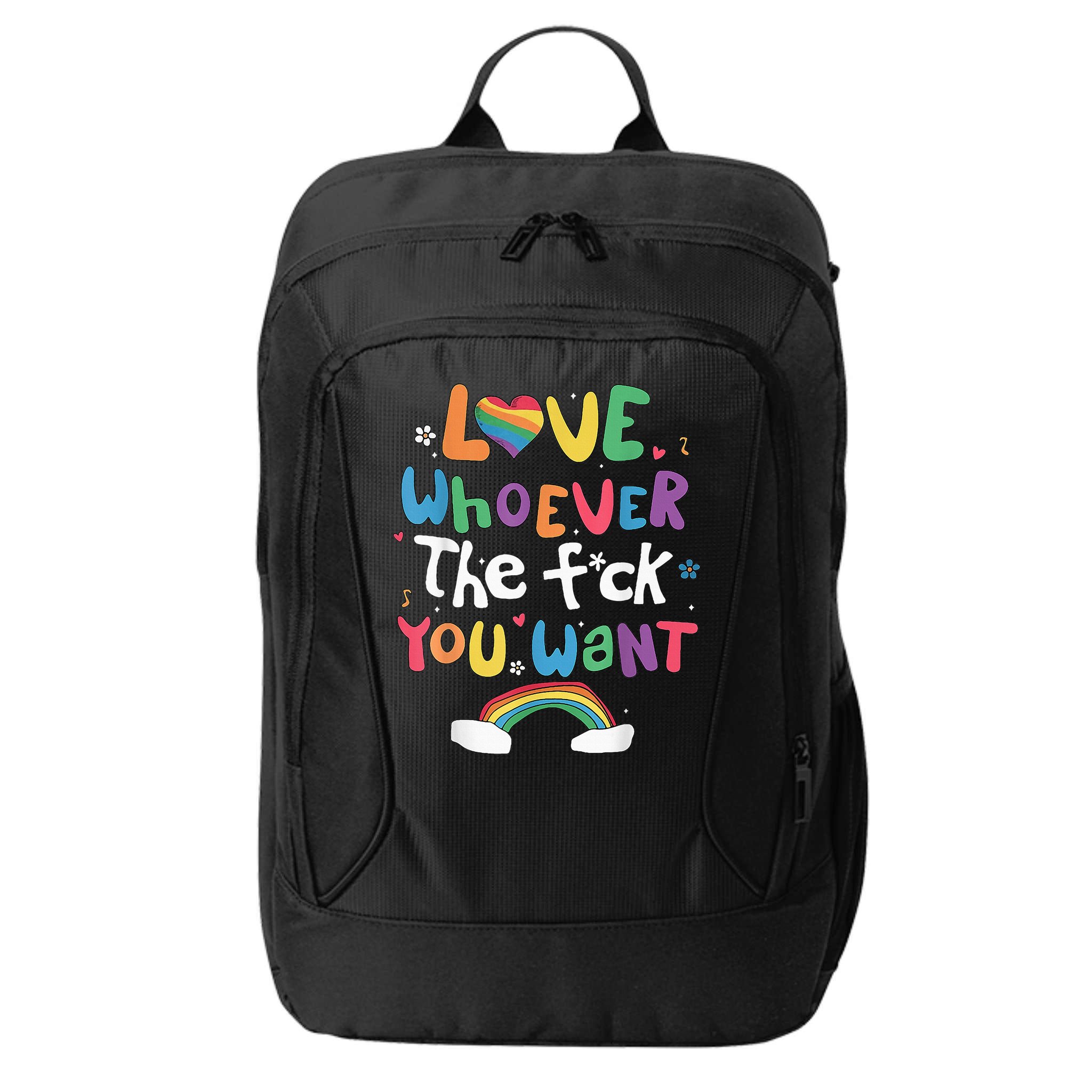 Love Whoever The F You Want Lgbtq Rainbow City Backpack