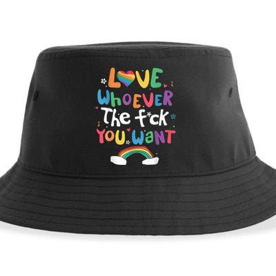 Love Whoever The F You Want Lgbtq Rainbow Sustainable Bucket Hat