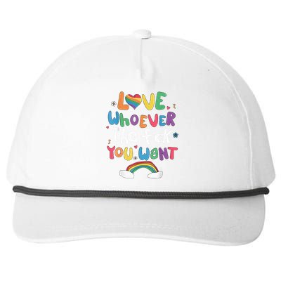 Love Whoever The F You Want Lgbtq Rainbow Snapback Five-Panel Rope Hat