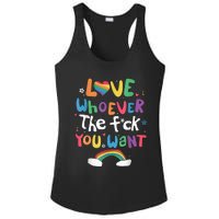 Love Whoever The F You Want Lgbtq Rainbow Ladies PosiCharge Competitor Racerback Tank