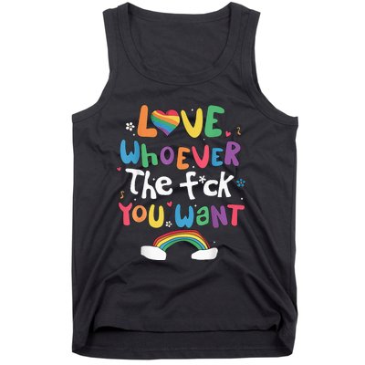 Love Whoever The F You Want Lgbtq Rainbow Tank Top