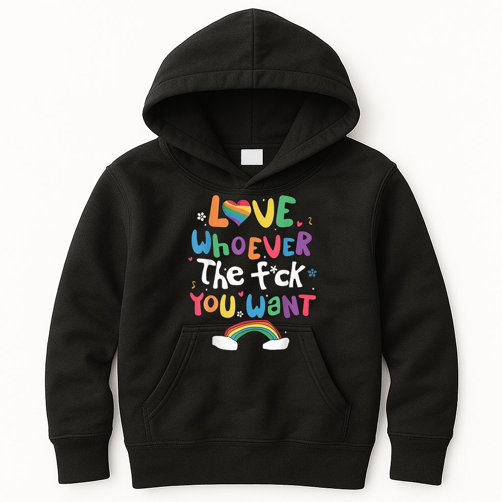Love Whoever The F You Want Lgbtq Rainbow Kids Hoodie