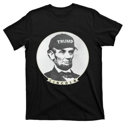 Lincoln Wearing Trump Hat Funny Abe Merica Abraham T-Shirt