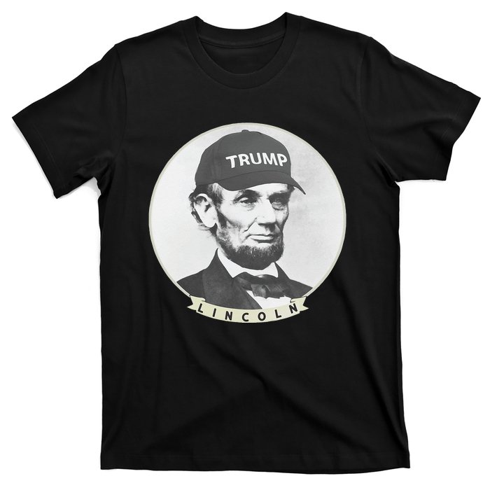 Lincoln Wearing Trump Hat Funny Abe Merica Abraham T-Shirt