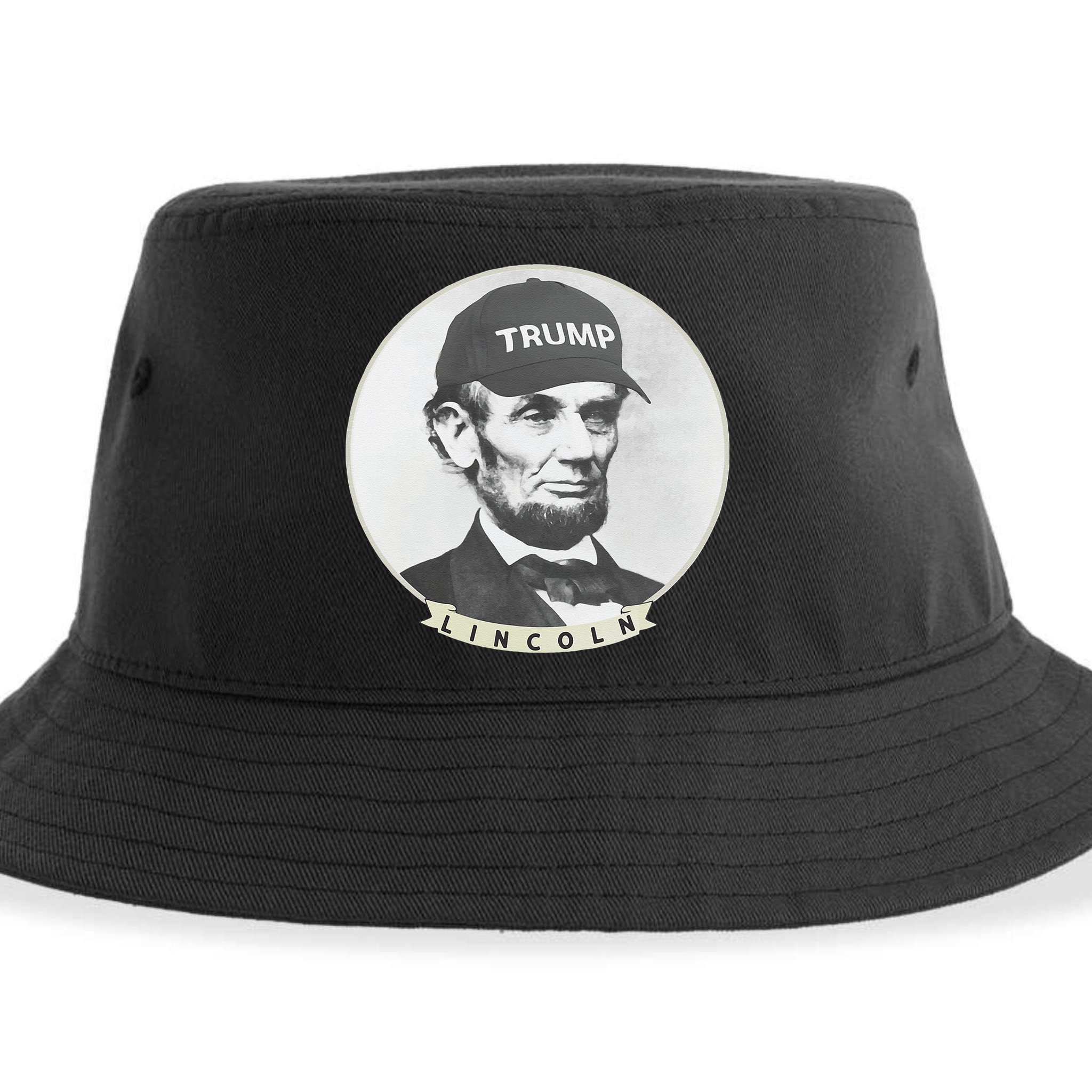 Lincoln Wearing Trump Hat Funny Abe Merica Abraham Sustainable Bucket Hat