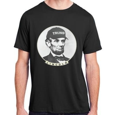 Lincoln Wearing Trump Hat Funny Abe Merica Abraham Adult ChromaSoft Performance T-Shirt