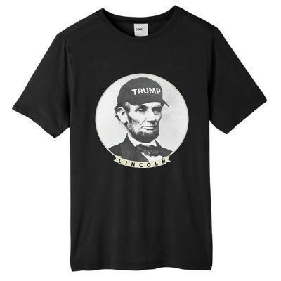 Lincoln Wearing Trump Hat Funny Abe Merica Abraham Tall Fusion ChromaSoft Performance T-Shirt