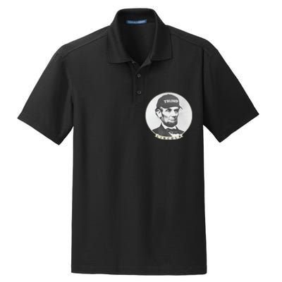 Lincoln Wearing Trump Hat Funny Abe Merica Abraham Dry Zone Grid Polo