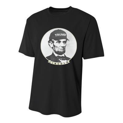 Lincoln Wearing Trump Hat Funny Abe Merica Abraham Youth Performance Sprint T-Shirt