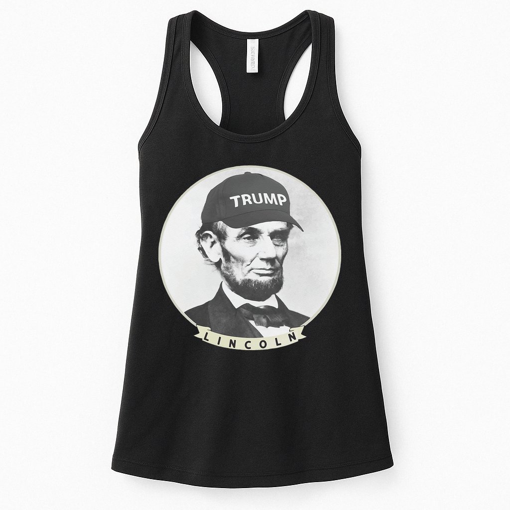 Lincoln Wearing Trump Hat Funny Abe Merica Abraham Womens Tank Top