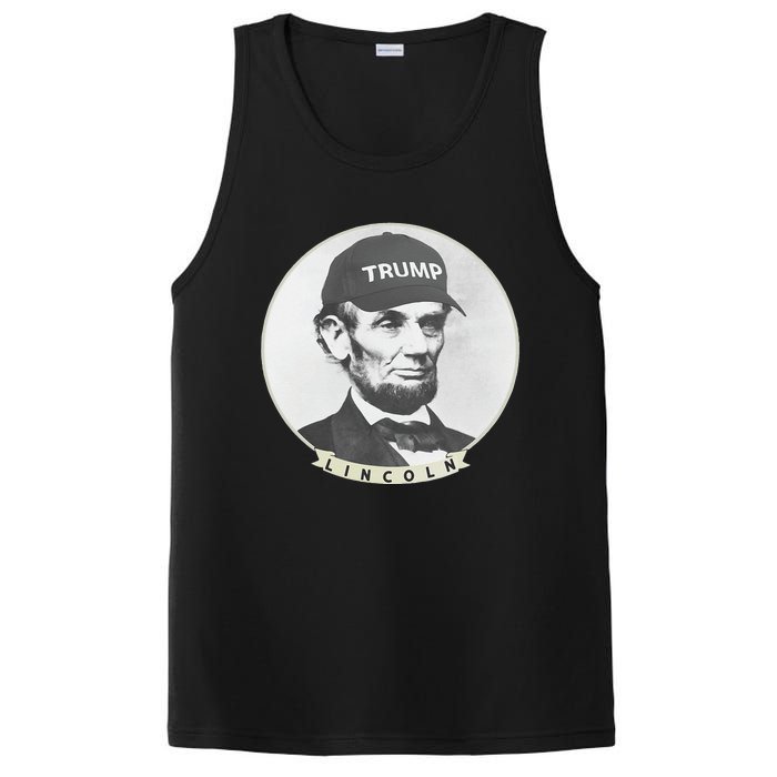 Lincoln Wearing Trump Hat Funny Abe Merica Abraham PosiCharge Competitor Tank