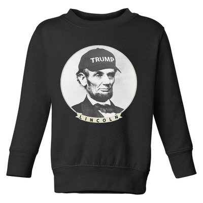 Lincoln Wearing Trump Hat Funny Abe Merica Abraham Toddler Sweatshirt