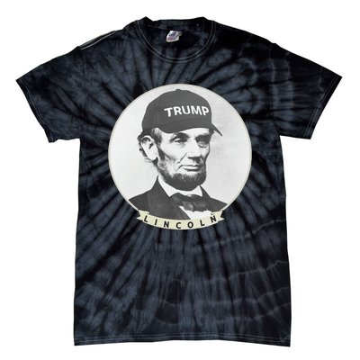 Lincoln Wearing Trump Hat Funny Abe Merica Abraham Tie-Dye T-Shirt