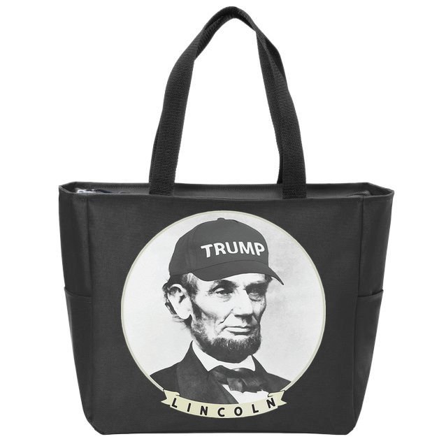 Lincoln Wearing Trump Hat Funny Abe Merica Abraham Zip Tote Bag