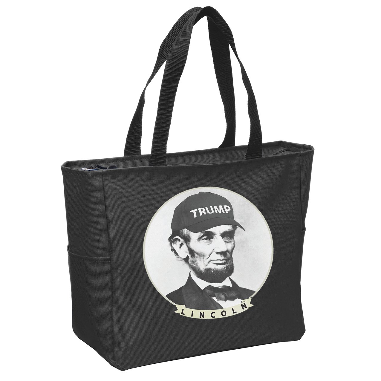 Lincoln Wearing Trump Hat Funny Abe Merica Abraham Zip Tote Bag