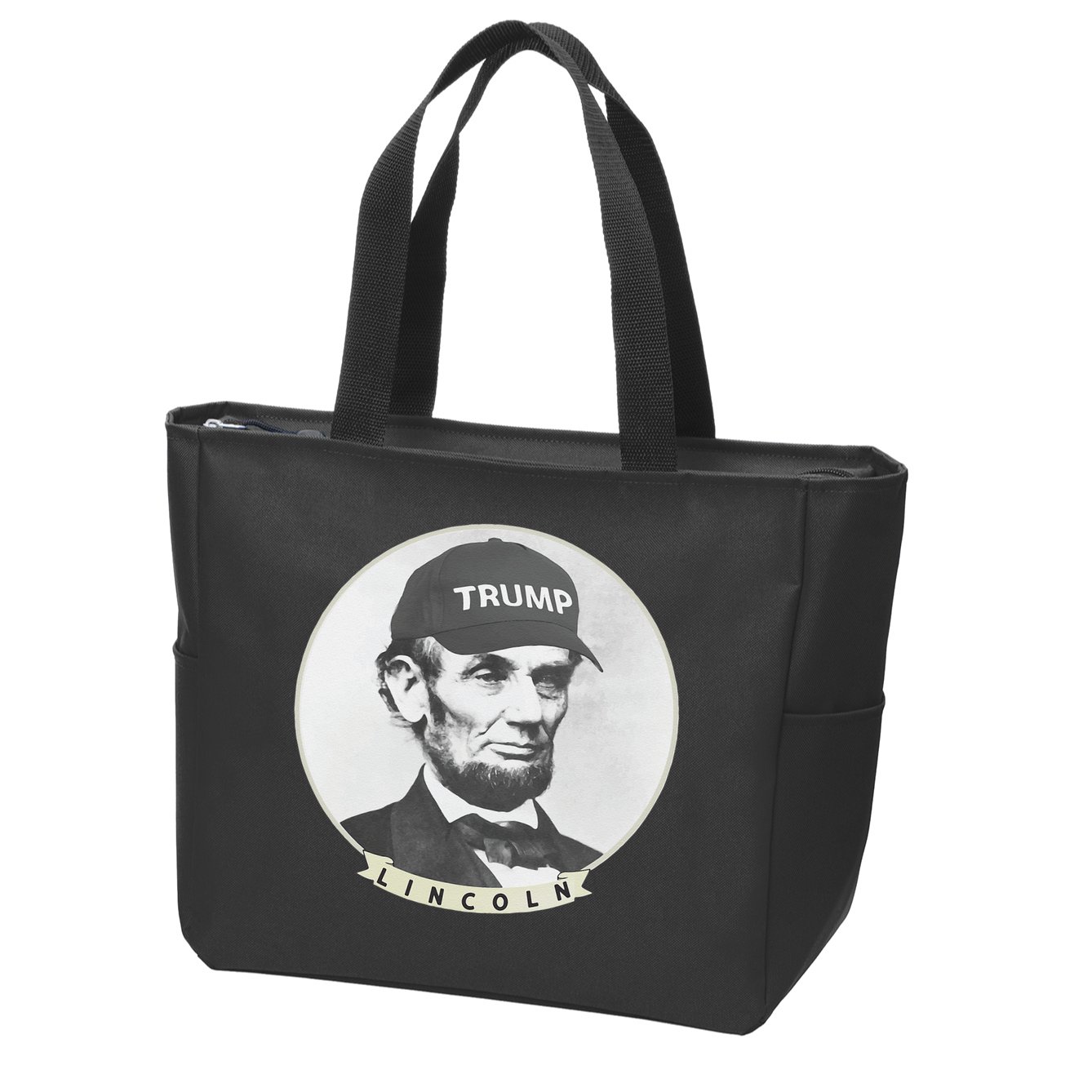 Lincoln Wearing Trump Hat Funny Abe Merica Abraham Zip Tote Bag