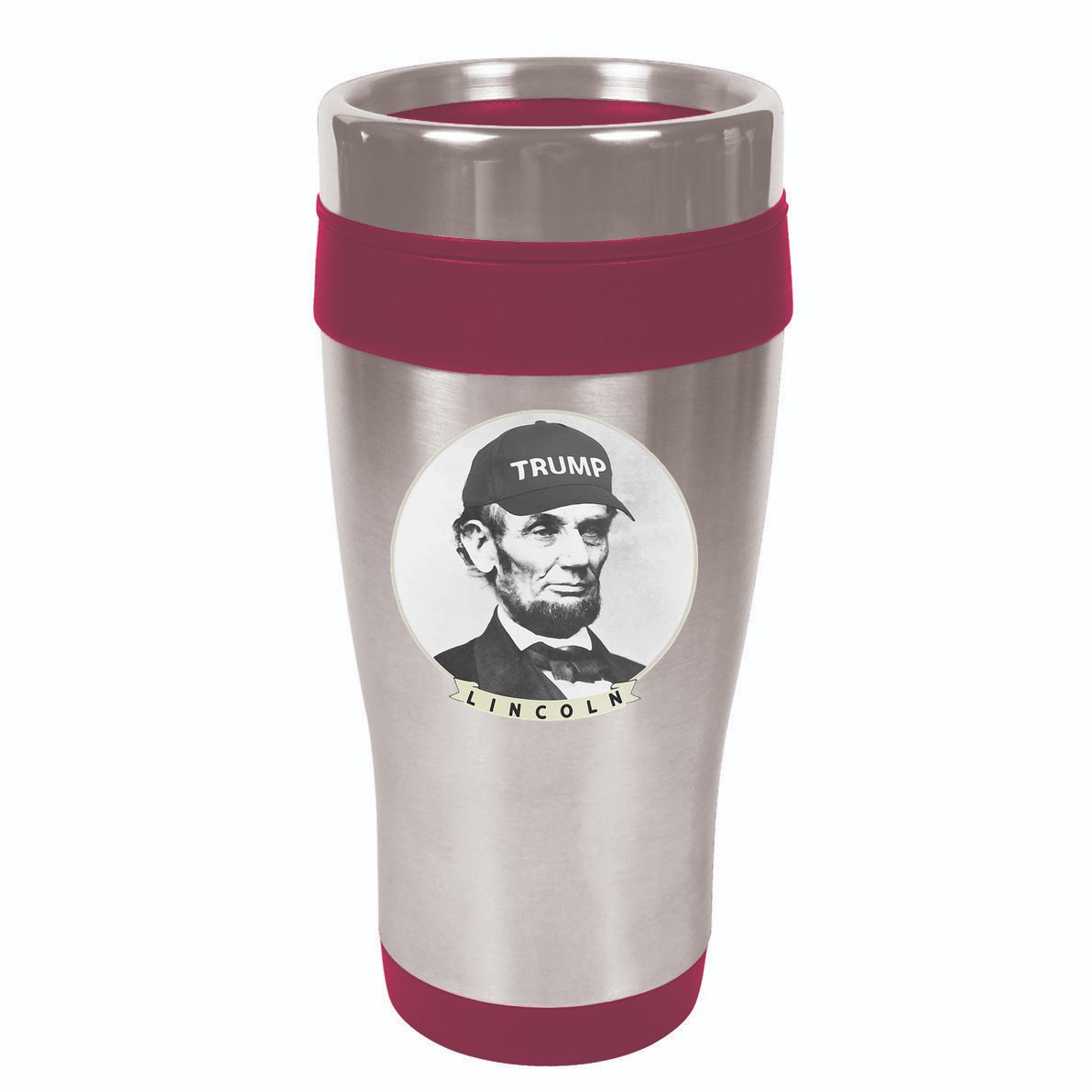 Lincoln Wearing Trump Hat Funny Abe Merica Abraham 16oz Travel Tumbler