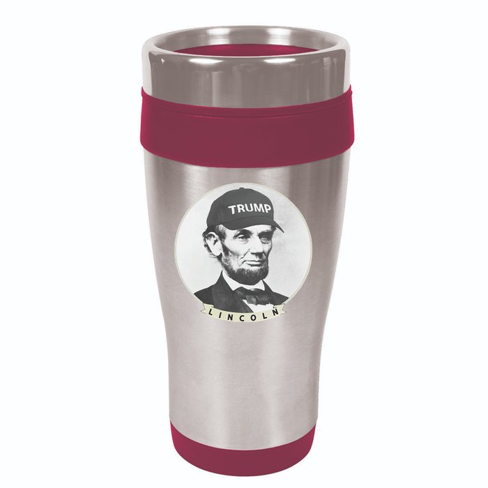 Lincoln Wearing Trump Hat Funny Abe Merica Abraham 16oz Travel Tumbler