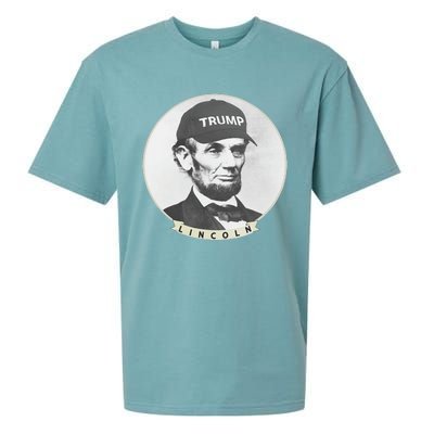 Lincoln Wearing Trump Hat Funny Abe Merica Abraham Sueded Cloud Jersey T-Shirt