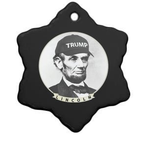 Lincoln Wearing Trump Hat Funny Abe Merica Abraham Gift Ceramic Star Ornament