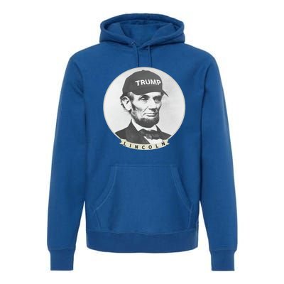 Lincoln Wearing Trump Hat Funny Abe Merica Abraham Gift Premium Hoodie