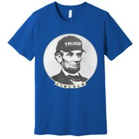 Lincoln Wearing Trump Hat Funny Abe Merica Abraham Gift Premium T-Shirt