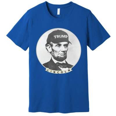 Lincoln Wearing Trump Hat Funny Abe Merica Abraham Gift Premium T-Shirt