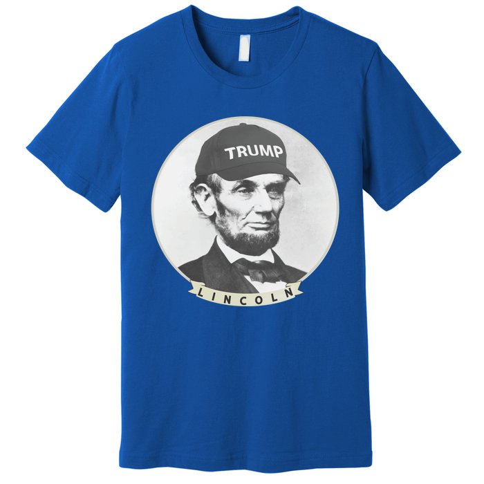 Lincoln Wearing Trump Hat Funny Abe Merica Abraham Gift Premium T-Shirt