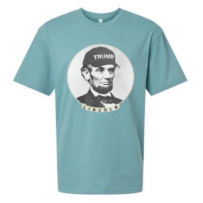 Lincoln Wearing Trump Hat Funny Abe Merica Abraham Gift Sueded Cloud Jersey T-Shirt