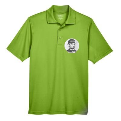 Lincoln Wearing Trump Hat Funny Abe Merica Abraham Gift Men's Origin Performance Piqué Polo