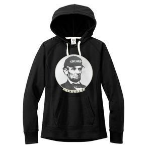 Lincoln Wearing Trump Hat Funny Abe Merica Abraham Gift Women's Fleece Hoodie