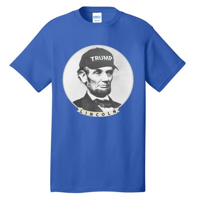 Lincoln Wearing Trump Hat Funny Abe Merica Abraham Gift Tall T-Shirt