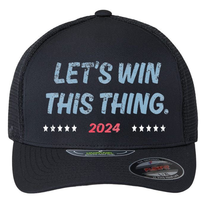 Let’S Win This Thing Tim Walz Kamala Flexfit Unipanel Trucker Cap