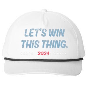 Let’S Win This Thing Tim Walz Kamala Snapback Five-Panel Rope Hat