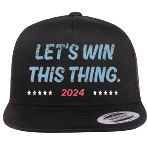 Let’S Win This Thing Tim Walz Kamala Flat Bill Trucker Hat